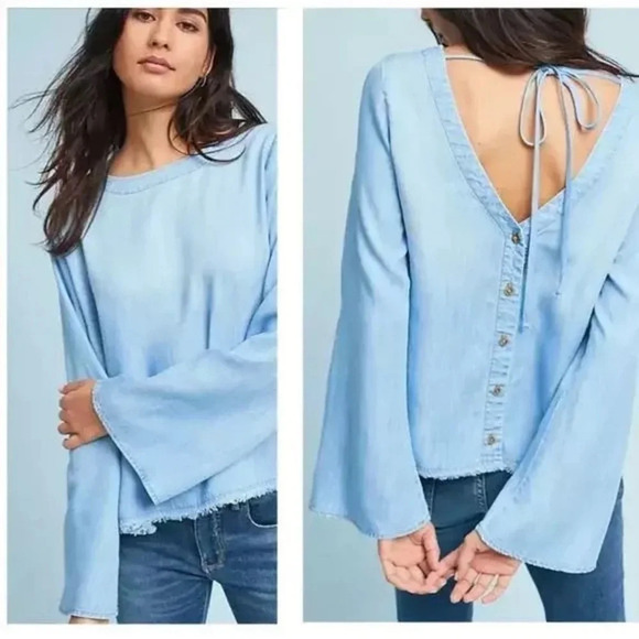 CLOTH &  STONE ANTHROPOLOGIE Chambray Top - Picture 2 of 7